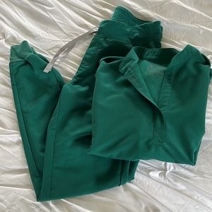 Gently used Hunter Green Figs Scrub set